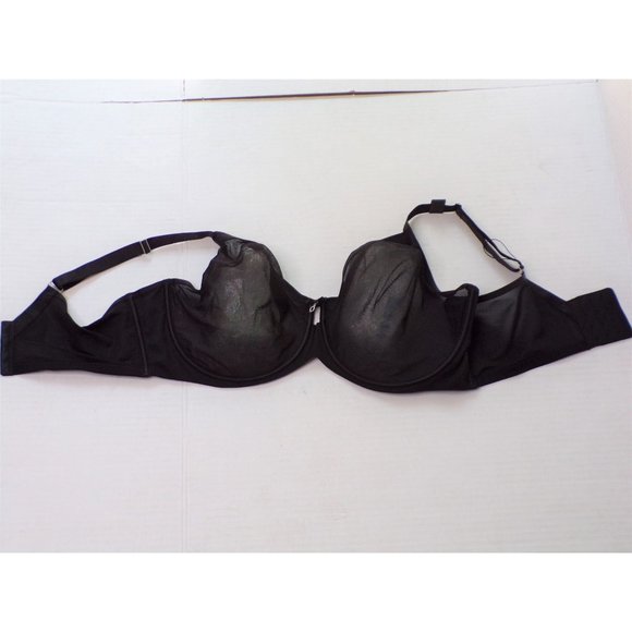 CURVY COUTURE Full Figure Non-Padded Sheer Mesh Underwire Bra Black 44DD #1311 - Picture 4 of 9
